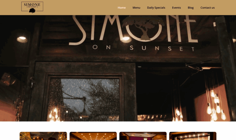 Simone on Sunset SEO portfolio example showcasing local SEO improvements at a restaurant